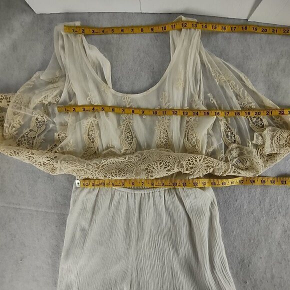 Charlotte Russe Women's Ivory Cream Hombre Color Sleeveless Lace Romper Size XL - Picture 7 of 11